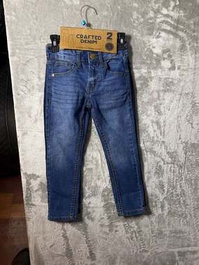 Crafted Denim Toddler Kids 2-Pack Stretch Skinny Jeans Size 4 Indigo and Medium